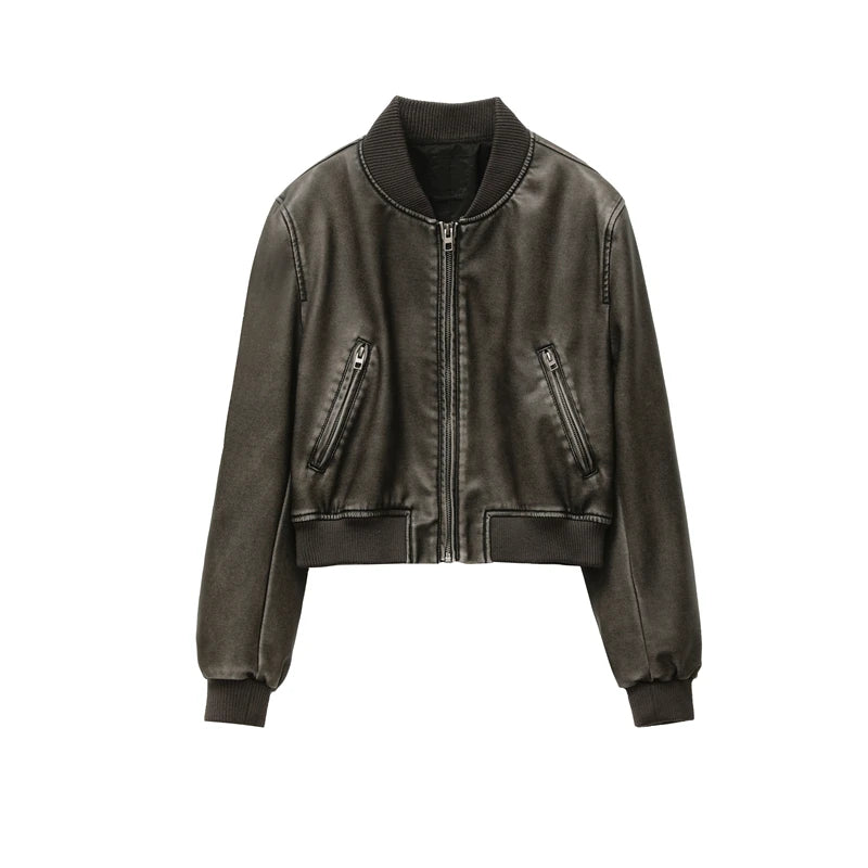 BelleYork | Leather Bomber Jacket