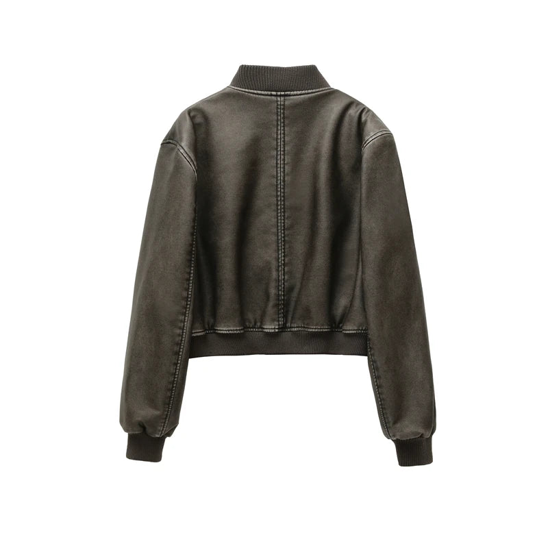 BelleYork | Leather Bomber Jacket