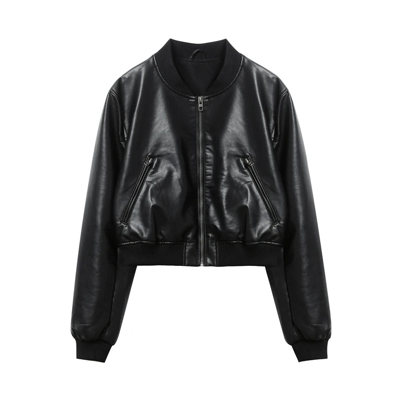 BelleYork | Leather Bomber Jacket