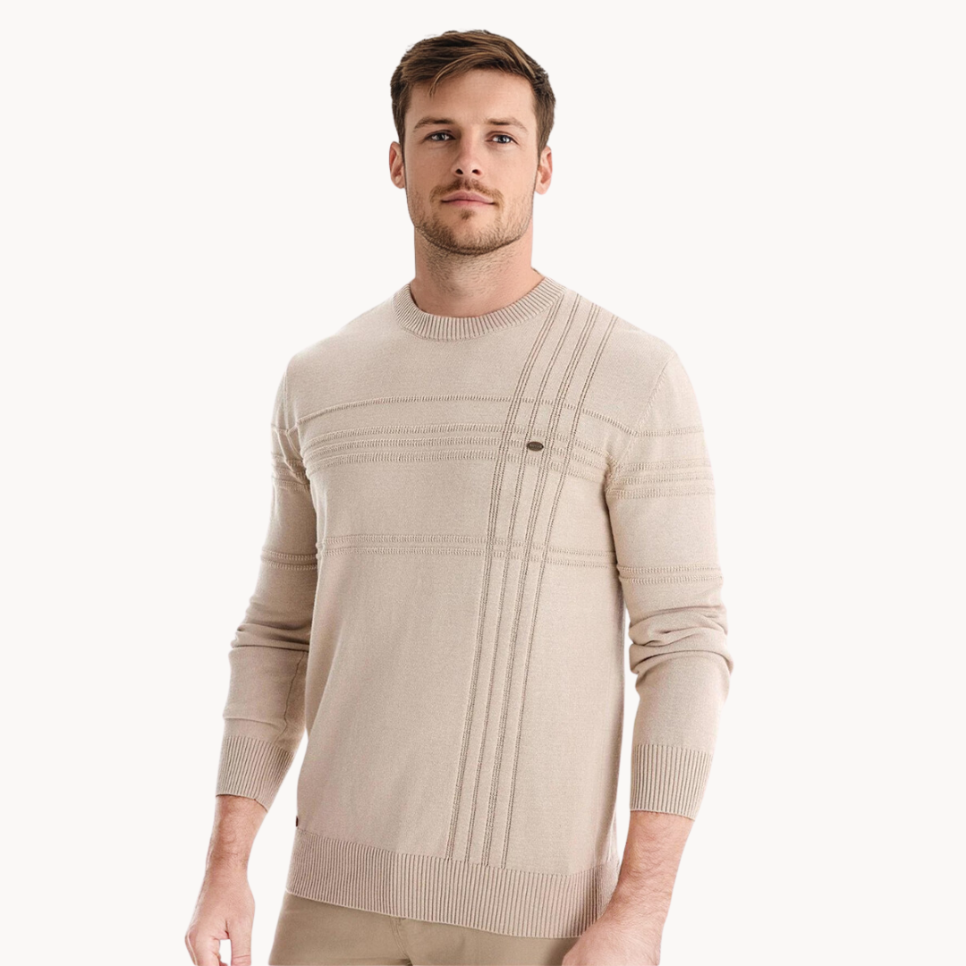 BelleYork | Men's Sweater with Checkered Design