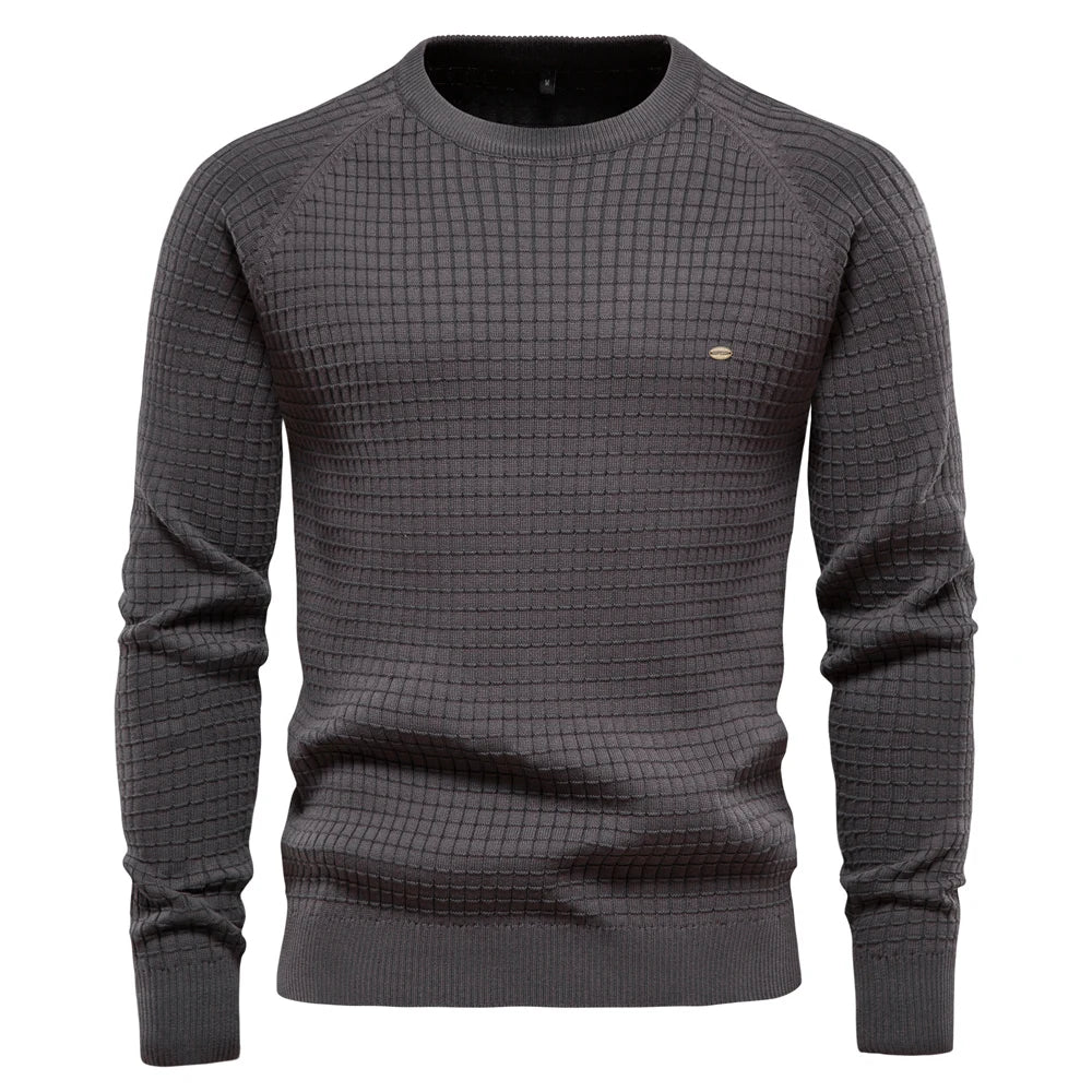 BelleYork | Men's Sweater with Grid Pattern