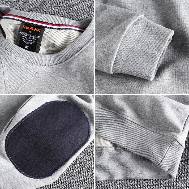 BelleYork | American Retro Patch Sleeve Sweatshirt