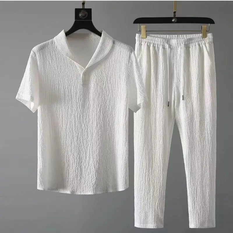 2024 Zomer Mode | Heren Shirt en Lange Broek Sets