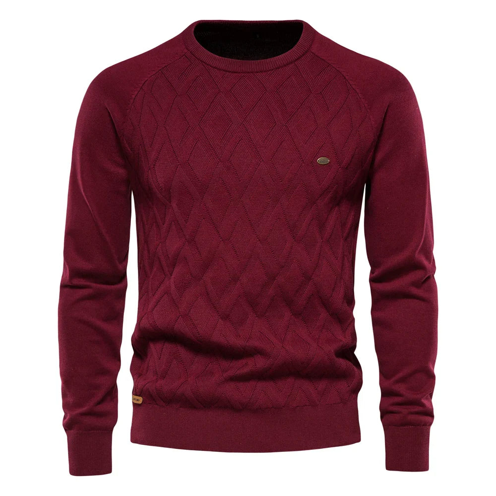 BelleYork | Men's Sweater with Plaid Design