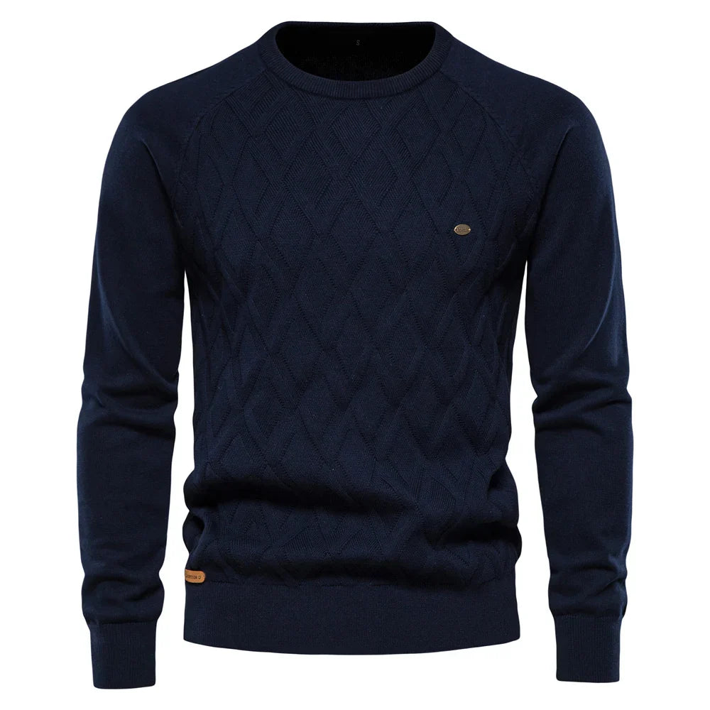 BelleYork | Men's Sweater with Plaid Design